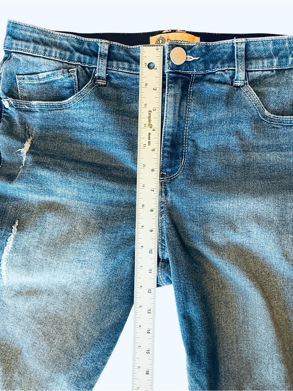 Democracy “Ab”Technology Cropped Frayed Hem Jeans Women’s Size 12 - Picture 11 of 13